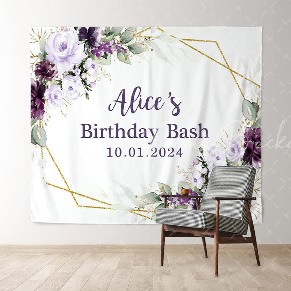 Photography Lighting Names - Luz roxa floral branco nome personalizado