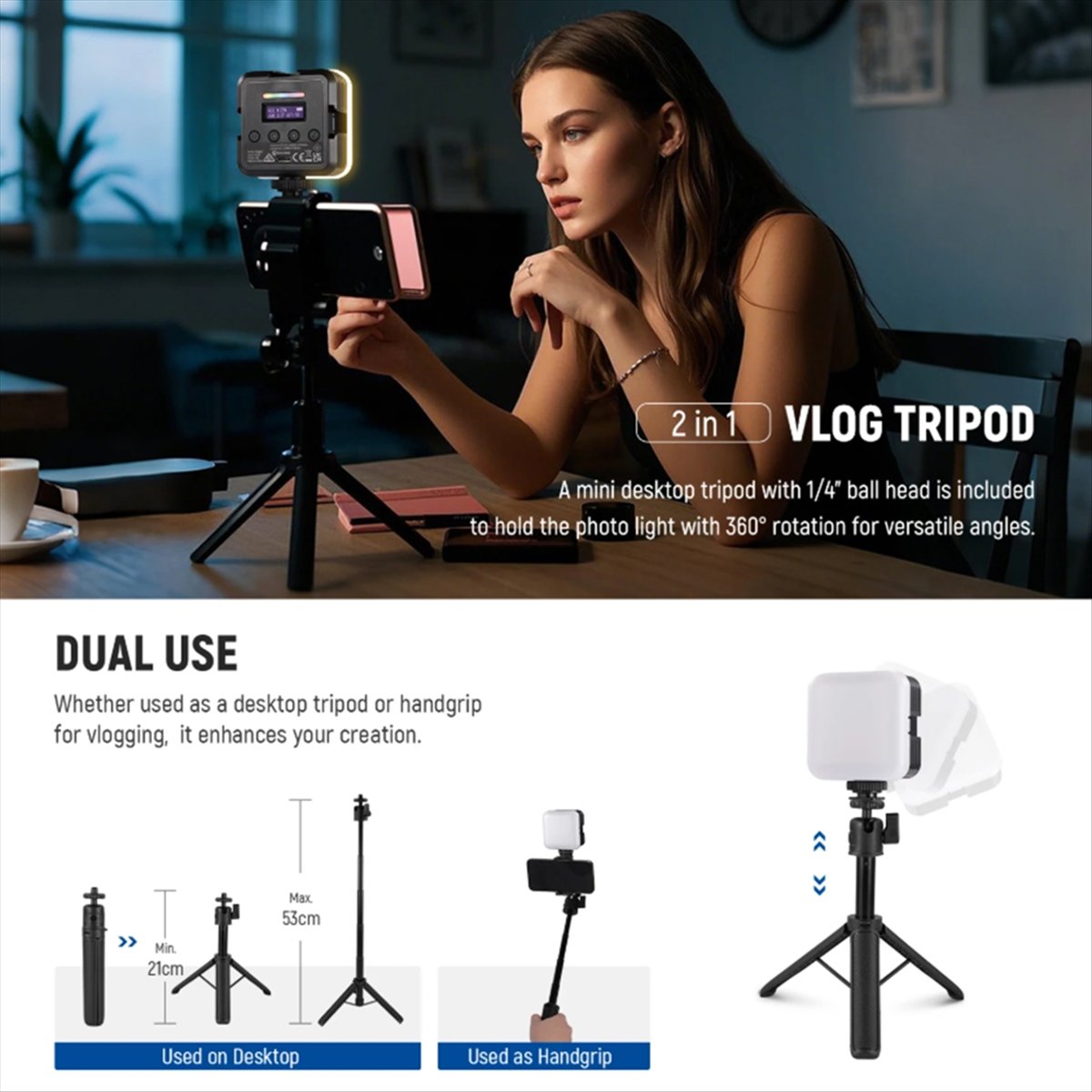 Photography Lighting Rgb - Luz de vídeo rgb magnética superior