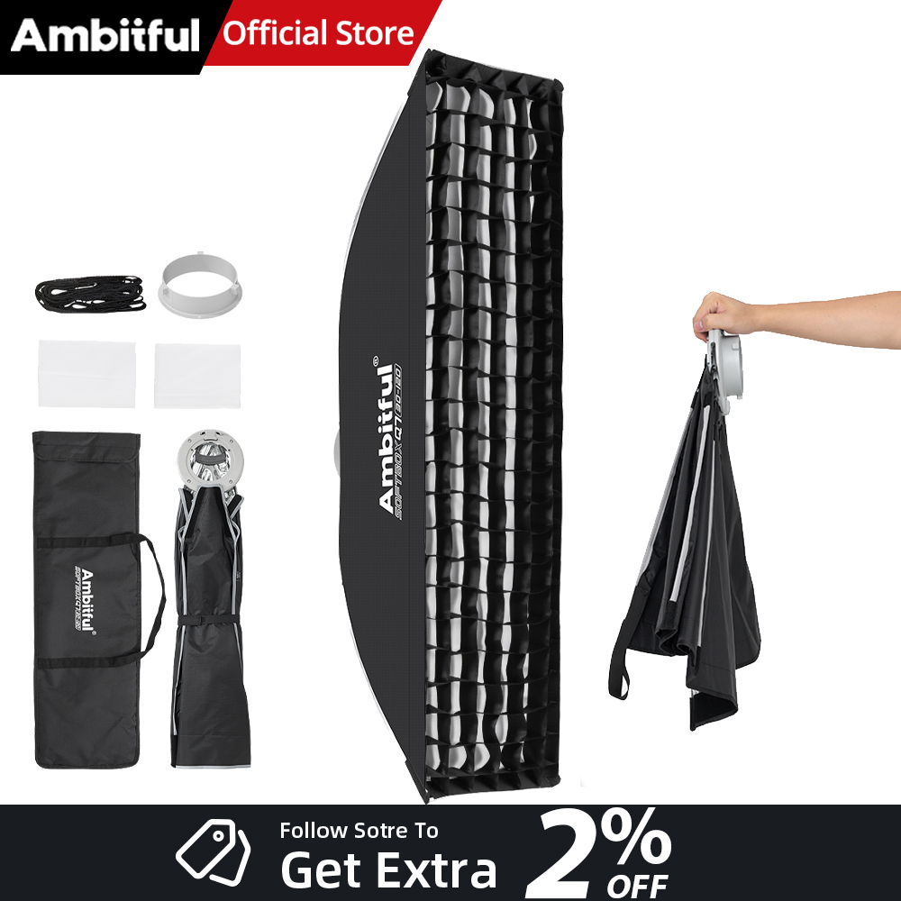 Photography Lighting For Products - AMBITFUL Q7-II 30*120cm Softbox Retangular com