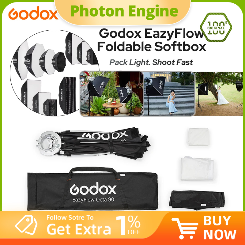 Photography Lighting For Products - Softbox dobrável Godox EazyFlow com montagem