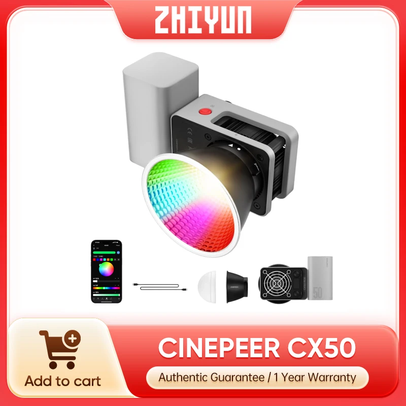 Luz de vídeo Zhiyun CINEPEER C - Photography Lighting Rgb avaliação e preço