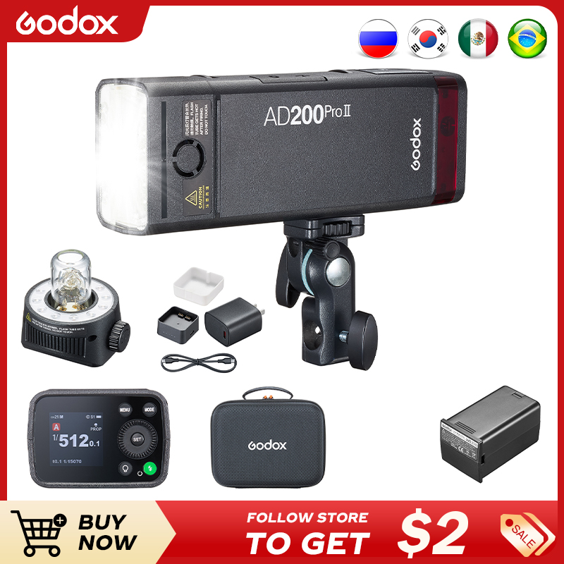 Godox AD200ProII TTL 2.4G Câme - Photography Lighting Kit Godox avaliação e preço