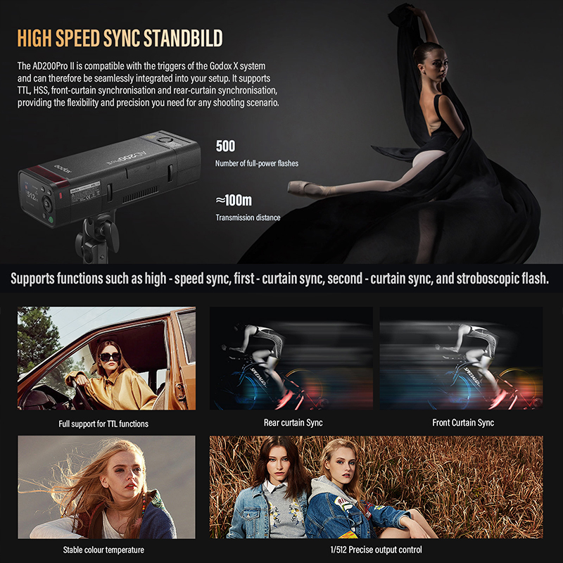 Godox AD200ProII TTL 2.4G Câme - Photography Lighting Kit Godox avaliação e preço