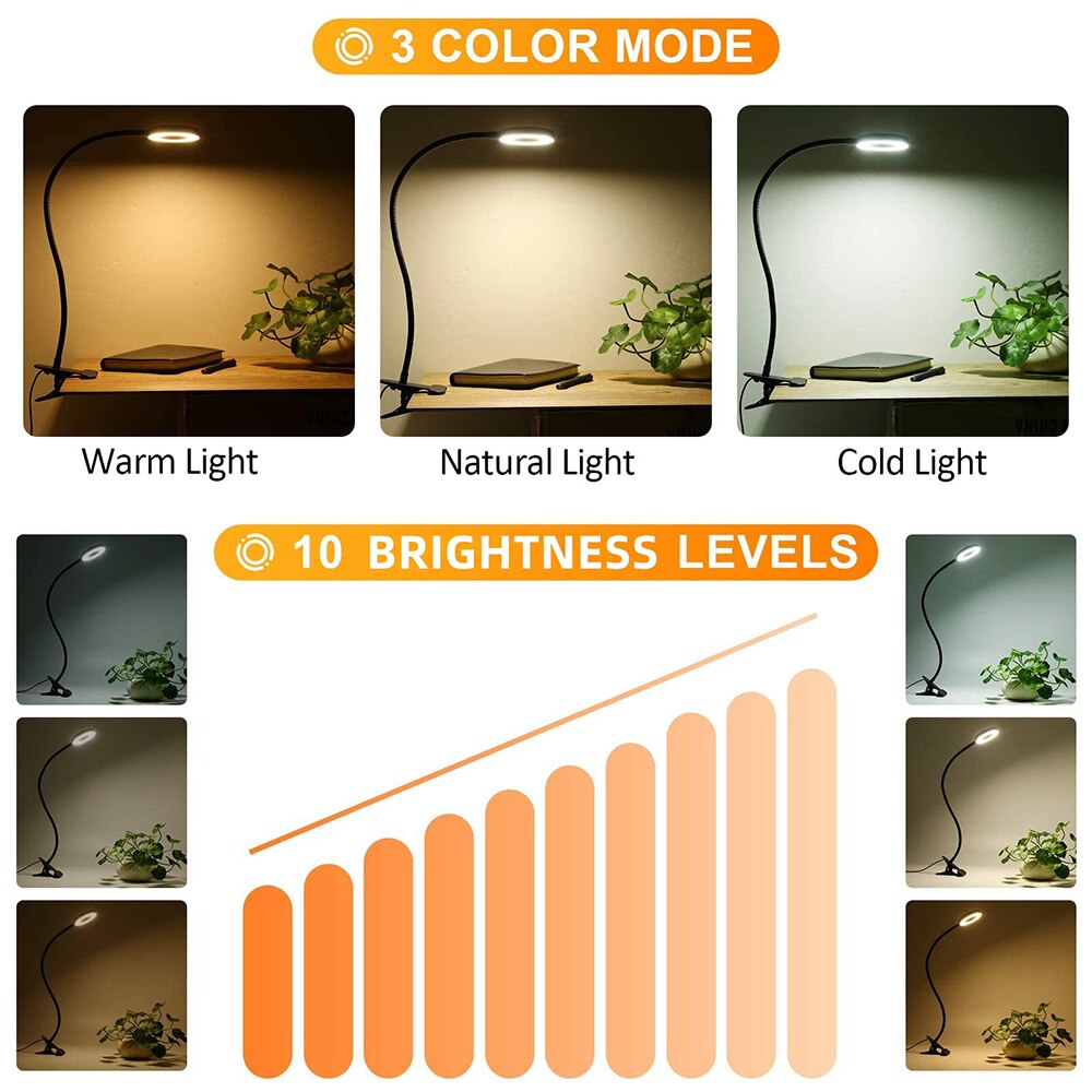 48 LEDs Desk Lamp Clip USB Boo - Photography Lighting Book avaliação e preço