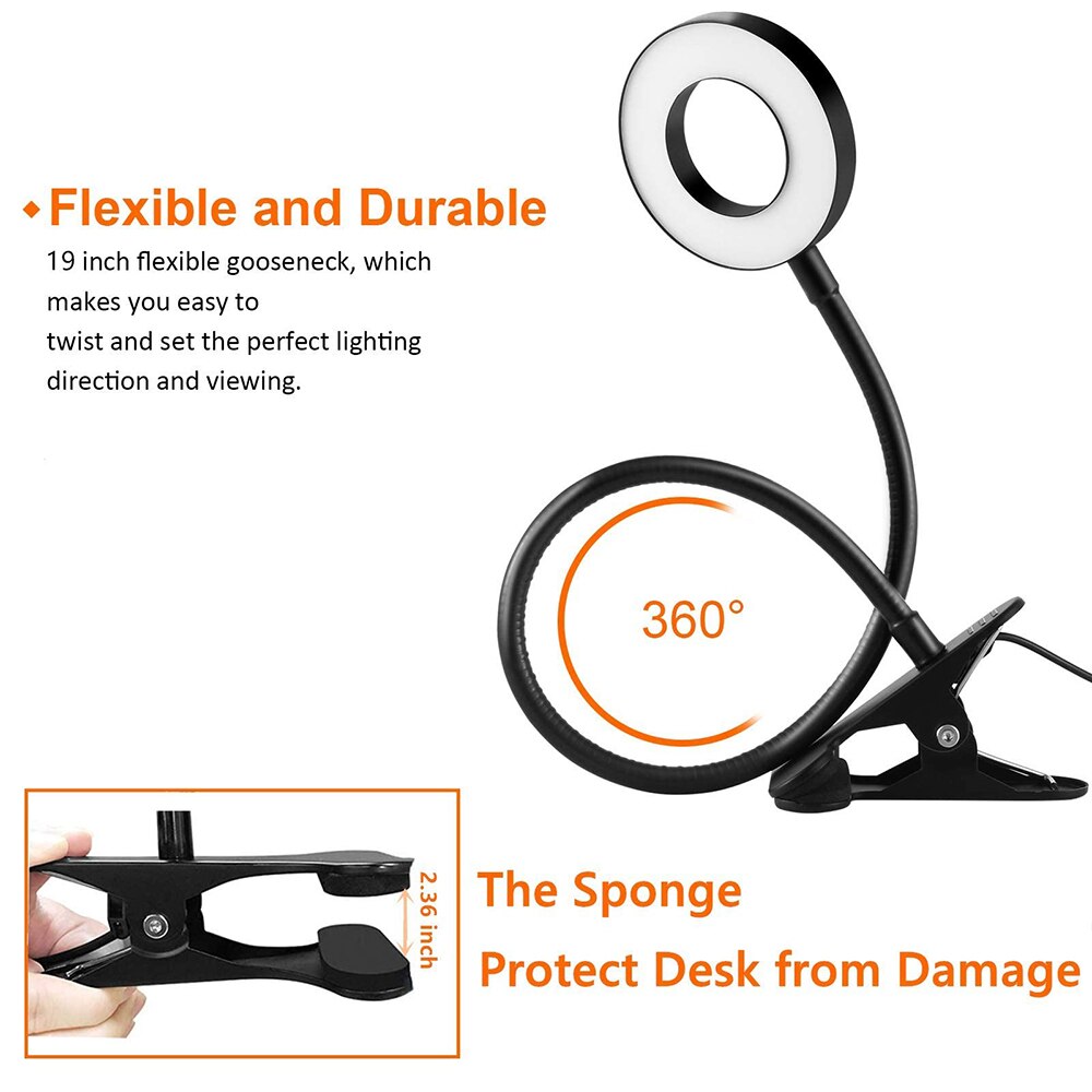 48 LEDs Desk Lamp Clip USB Boo - Photography Lighting Book avaliação e preço