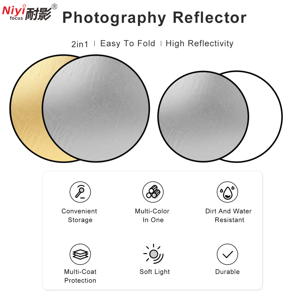 Refletor Portátil Redondo 2 em - Photography Lighting Reflector avaliação e preço