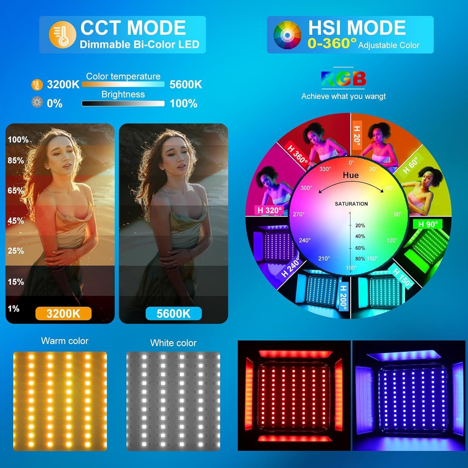 Kit de Iluminação de Vídeo LED - Photography Lighting Rgb avaliação e preço