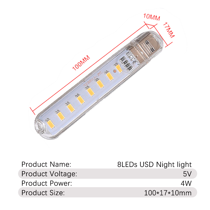 Dc5v 8leds usb luz noturna com - Photography Lighting Book avaliação e preço