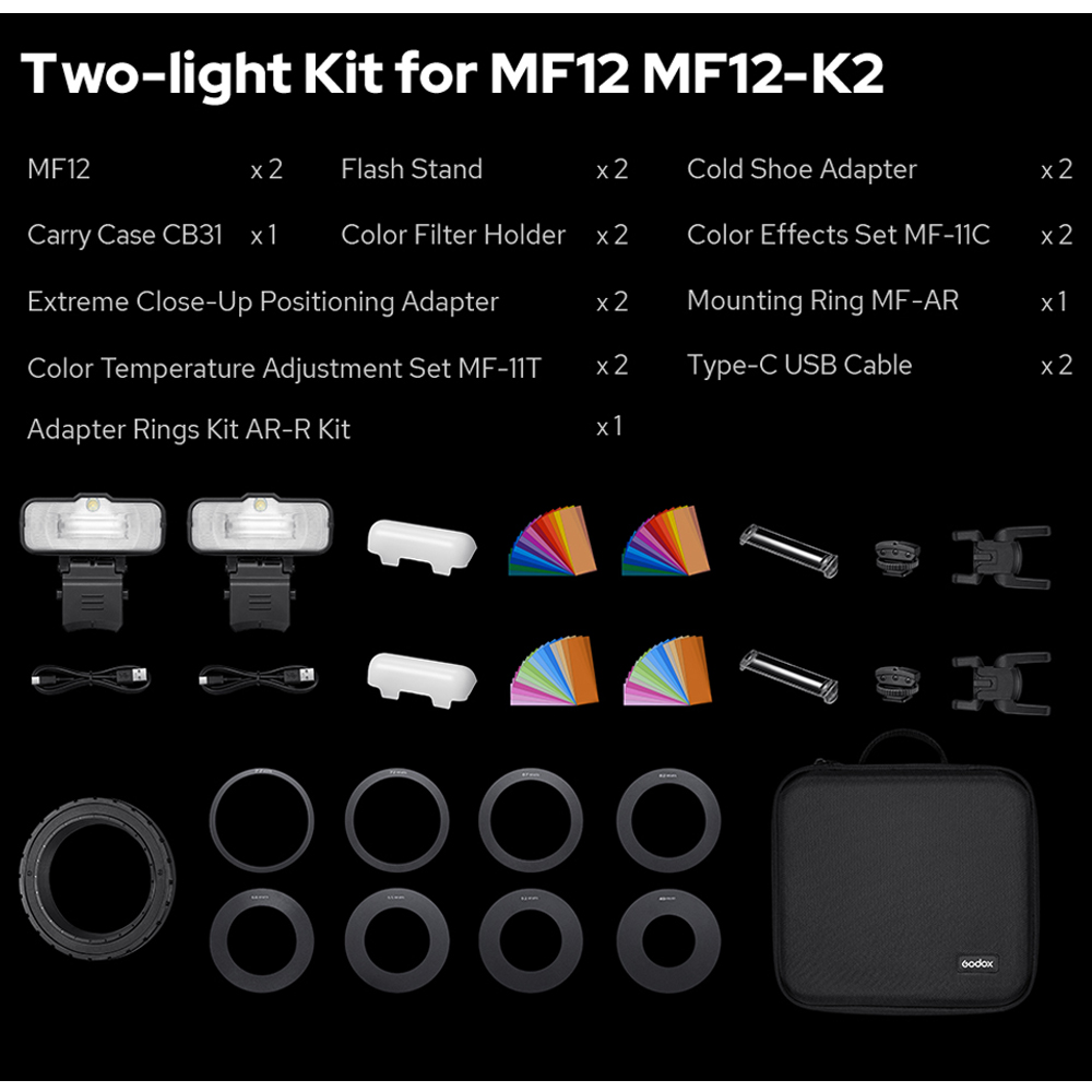 Kit de Flash Macro Godox MF12- - Photography Lighting Kit Godox avaliação e preço
